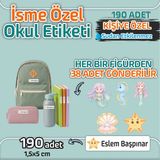 Kapbirhediye Okul Etiketi Isme Özel Kalem Defter Etiketi Deniz Canlıları Temalı 190 Adet