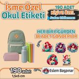 Kapbirhediye Okul Etiketi Isme Özel Kalem Defter Etiketi Deniz Kızı 3 Temalı 190 Adet