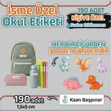 Kapbirhediye Okul Etiketi Isme Özel Kalem Defter Etiketi Dinazorlar 1 Temalı 190 Adet