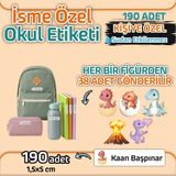 Kapbirhediye Okul Etiketi Isme Özel Kalem Defter Etiketi Dinazorlar 2 Temalı 190 Adet