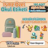 Kapbirhediye Okul Etiketi Isme Özel Kalem Defter Etiketi Kahraman Hayvanlar 1 Temalı 190 Adet