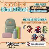 Kapbirhediye Okul Etiketi Isme Özel Kalem Defter Etiketi Kahramanlar 1 Temalı 190 Adet