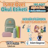 Kapbirhediye Okul Etiketi Isme Özel Kalem Defter Etiketi Kraliçe 3 Temalı 190 Adet