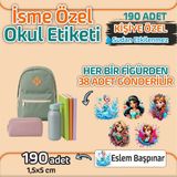 Kapbirhediye Okul Etiketi Isme Özel Kalem Defter Etiketi Kraliçe 5 Temalı 190 Adet