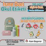 Kapbirhediye Okul Etiketi Isme Özel Kalem Defter Etiketi Meyve Temalı 190 Adet