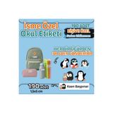 Kapbirhediye Okul Etiketi Isme Özel Kalem Defter Etiketi Penguen Temalı 190 Adet