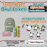 Kapbirhediye Okul Etiketi Isme Özel Kalem Defter Etiketi Sevimli Köpek Temalı 190 Adet