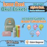 Kapbirhediye Okul Etiketi Isme Özel Kalem Defter Etiketi Sevimli Kuşlar 2 Temalı 190 Adet