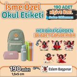 Kapbirhediye Okul Etiketi Isme Özel Kalem Defter Etiketi Uğur Böceği Temalı 190 Adet