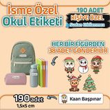 Kapbirhediye Okul Etiketi Isme Özel Kalem Defter Etiketi Yılbaşı Temalı 190 Adet