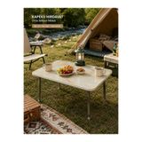 kapeks hırdavat-çelik kapı Katlanır Piknik Masası 80x48x40 cm – Orta Sehpa, Balkon Masası, Kamp Masası – Mermer Desenli