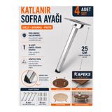 kapeks hırdavat-çelik kapı Yer Sofra Ayağı Metal Katlanır Yer Sofrası Sini Altı Ayağı 25 Cm (4 ADET)