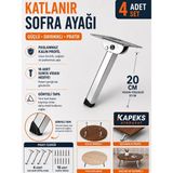 Kapeks Yer Sofra Ayağı Metal Katlanır Yer Sofrası Sini Altı Ayağı 20 cm (4 Adet)