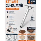 Kapeks Yer Sofra Ayağı Metal Katlanır Yer Sofrası Sini Altı Ayağı 30 cm (4 Adet)
