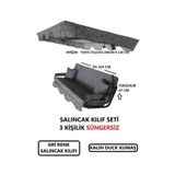 kapella 3 Kişilik Lüks Salıncak Kılıf Seti Süngersiz Gri Örümcek Desen
