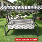 Kapella 3 Kişilik Salıncak Lüks Kılıf Seti Süngersiz Alaçatı Desen 164*47