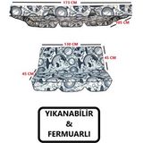 Kapella Bahçe Salıncak Minderi Lüks Kılıf Seti Süngerli Gölgelikli 130 *45 Dünya Saat Desenli Çok Renkli