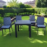 Kapella Lüks Arkalıklı Sandalye Minderi 4lü 4cm Süngerli Gri Örümcek Desen 42x42