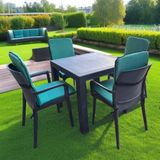Kapella Lüks Arkalıklı Sandalye Minderi 4lü 4cm Süngerli Yeşil 42x42