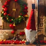 Kapella Yilbaşi Noel Baba Kapi Stoperi Kurdele Çiçek Desenli Beyaz
