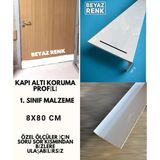 Kapı Altı Koruması Tekmelik Alüminyum Beyaz Renk 8X80 cm 2 Adet (Kalın Alüminyum Profil)