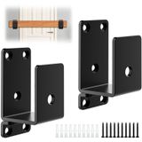 Kapı Barikat Braketleri, 2 Paket 2x4 Kapı Metal Ev Güvenliği, Kapı Braketi, Ev, Garaj, Ahır, Shed, Siyah için Ağır Hizmet Tipi Bar Braketi