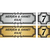 Kapı İsimliği Ve No 4x14 CM + 4x4 CM metal-rengi-yazi-fontu-cerceve-altin-renk-metal-font-1-cerceve-6