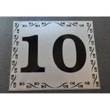 Kapı Numarası 10x12 Cm Metalik Gümüş Gri Üzeri Siyah Baskı Kendinden Yapışkanlı No:10