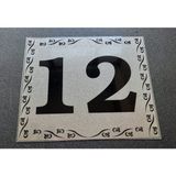 Kapı Numarası 10x12 Cm Metalik Gümüş Gri Üzeri Siyah Baskı Kendinden Yapışkanlı No:12