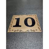 Kapı Numarası 10X12 cm Yapışkanlı No 10 Metalik Altınsarı