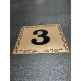Kapı Numarası 10X12 cm Yapışkanlı No 3 Metalik Altınsarı
