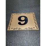Kapı Numarası 10X12 cm Yapışkanlı No 9 Metalik Altınsarı