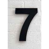 Kapı Numarası 15 cm No 7, Siyah Pleksi Kendinden Yapışkanlı Bina Daire Villa Kapı Numarası Arial Yazı Tipi