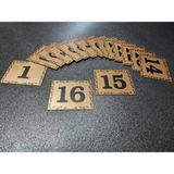 Kapı Numarası 5.5x6.5 cm Metalik Altın Sarı Üzeri Siyah Baskı Kendinden Yapışkanlı No:1 Den 16’a