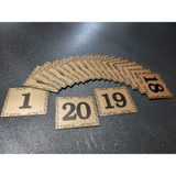 Kapı Numarası 5.5x6.5 cm Metalik Altın Sarı Üzeri Siyah Baskı Kendinden Yapışkanlı No:1 Den 20’e