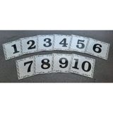 Kapı Numarası 5.5x6.5 cm Metalik Gümüş Gri Üzeri Siyah Baskı Kendinden Yapışkanlı No:1 Den 10’a