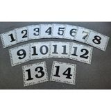 Kapı Numarası 5.5x6.5 cm Metalik Gümüş Gri Üzeri Siyah Baskı Kendinden Yapışkanlı No:1 Den 14’e