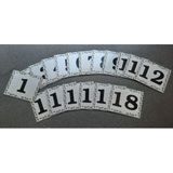 Kapı Numarası 5.5x6.5 cm Metalik Gümüş Gri Üzeri Siyah Baskı Kendinden Yapışkanlı No:1 Den 18’e