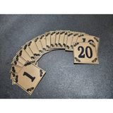 Kapı Numarası 6x6 cm No 1'den 20 Ye Yapışkanlı Metalik Altınsarı Üzeri Siyah Baskı