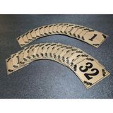 Kapı Numarası 6x6 cm No 1'den 32YE Yapışkanlı Metalik Altınsarı Üzeri Siyah Baskı