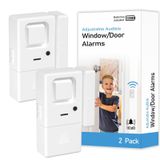 Kapı Pencere Alarmları - 2'li Paket - Ayarlanabilir Ses, Zil/Alarm, Kablosuz, Ev Güvenliği için Kapı Pencere Alarm Sensörü, Çocuk Güvenliği, Ev, Daire ve daha fazlası için Kapı Açık Uyarısı Güvenlik