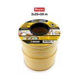 Kapı Pencere Bandı Beyaz (2X25=50 Metre) Rüzgar Soğuk Kesme İzolasyon Fitili Yapışkanlı Kauçuk