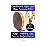 Kapı Pencere Fitili Soğuk İzolasyon Bandı Kendinden Yapışkanlı Güçlü Kauçuk Yalıtım Bant 2x10 20 Mt
