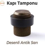 Kapı Stoperi Tamponu Antik Sarı Vidalı Metal Tutacağı Tutucu Altı Kolu Stopu Takozu Sürgülü Kapı - 1