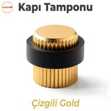 Kapı Stoperi Tamponu Çizgili Gold Altın Vidalı Tutacağı Tutucu Altı Kolu Pencere Stopu Takozu Sürgü