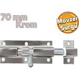 Kapı Sürgüsü Metal Krom Mavzer Sürgü Sürgülü Kilit 25X70 Mm Kapı Pencere Emniyet Kilidi