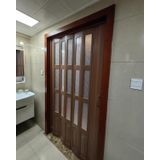 Kapı tipi koncertina PVC kahverengi, katlanabilir iç kapı, buzlu akrilik, dolap/oda bölücüsü için, boyutlar: 40 x 80 inç ila 80 x 80 inç - Yer tasarrufu