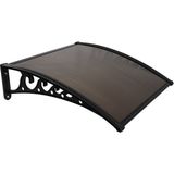 Kapı Üstü Pratik Sundurma 120x100 cm 6 mm Siyah Levha Kanopi