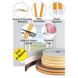 Kapı Ve Pencere Fitili Soğuk Ve Ses Önleyici 2X2=4 Metre (Kahve Rengi)