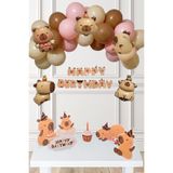 Kapibara Konsept Doğum Günü Balon Zinciri Seti Masa Süsleme Panoları